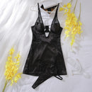 Ellolace Sexy Deep-V Neck Satin Dress Sexy Lingerie Lace Patchwork Split Sissy Night Dress Women Slip Dress Silk Nightwear