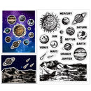 1pc Forest Clear Stamps Forest Sun Moon Cloud Trees Transparent Silicone Stamp Rubber Stamp for Scrapbooking4.3 x 6.3 x 0.1 Inch