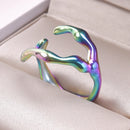 Irregular Liquid Branch 304 Stainless Steel Rings For Women Men's Accessories Fashion Jewelry Finger Adjustable Ring Bague Party