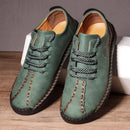 Men Leather Shoes Flat Lace Up Casual Shoes Business Social Loafers Moccasin Summer Walking Breathable Casuals for Men Plus Size