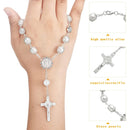 Car Hanging Charm Bling Car Rear View Mirror Hanging Ornament Retro Imitation Pearl Cross Hanging Decoration Auto Interior@