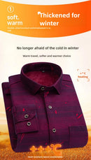 Men's Long-Sleeved Shirt Thickened Warm 7XL8XL Plus Size Autumn/Winter Casual No-Ironing Comfortable Double-Sided Fleece Top