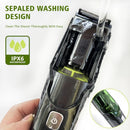 Cordless Men Beard Trimmer Rechargeable Electric Shaver with 20 Trim Built-in Vacuum Clipper for Mustache Sideburns Grooming Kit
