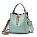 Women's Bags 2024 New Wide Shoulder Strap Women's Bucket Bag Korean Version Handbag Women's Single Shoulder Bag Crossbody Bag