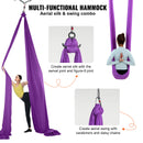 SucceBuy 8.7/11 Yards Aerial Yoga Hammock &Swing Yoga Starter Kit Aerial Silk Fabric Yoga Strap Accessory for All Levels Fitness