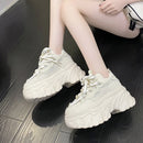Women Platform Casual Breathable Mesh Shoes 2025 New Summer Chunky Sneakers 8.5CM Wedges Hidden Heels Hollow Leisure Shoes Woman
