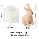 Easter Bunny Candle Mold 3D Rabbit Candle Silicone Molds Easter Bunny Resin Casting Mould for DIY Candle Making Polymer Clay