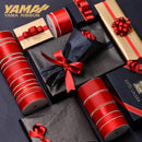 YAMA 红色缎带 100码/卷 25毫米 罗纹带 圣诞装饰 婚礼派对礼品DIY