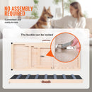 SucceBuy Dog Ramp Folding Ladder Anti-slip High Adjustable Wooden Pet Ramp Removable for Small Old Dog Climb Stairs Sofa Car Bed