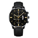 Business Men's Watch Brand Luxury Male Quartz Watches Minimalist Casual Leather Strap Digital Calendar Wristwatch Men Clock