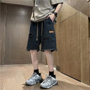 Trendy Burrs and Ripped Jeans for Men's Shorts Five-quarter Pants Thin Loose and Elastic Waist