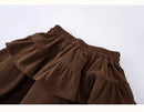 2025 Autumn and Winter New Girls Corduroy Skirt Children Trendy Cake Skirt Pleated Skirt with Safety Pants