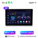 Junsun 7 9 10英寸通用CarPlay Android Auto车载收音机，适用于大众菲亚特雷诺日产现代GPS多媒体自动收音机立体声