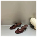 The 'Soleil' Square-Toe Silk Sandals