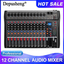 DEPUSHENG DX12 专业调音台 12通道录音棚调音台 USB MP3输入 48V幻象电源 DJ调音台