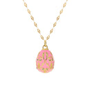 Greatera Colorful Enamel Easter Egg Pendant Necklaces for Women Guilloche Locket Egg Gold Plated Chain Necklaces Party Jewelry