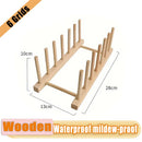 DIY Wooden Drain Rack Kitchen Living Room Organizer Shelf for Plates/Cutting Boards/Plates/Cups/Pot Lid Home Storage