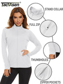 TACVASEN Full Zip UPF 50+ Sun Protection Summer Jackets Womens Long Sleeve Shirts Casual Jackets W/ Zipper Pockets Tops Outdoor
