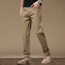 97% Cotton 2024 Autumn Men's Clothing Business Trousers Men Straight Casual Pants Men's Pants Cotton Black Gray Khaki Brand