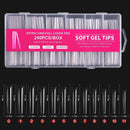 240pc/box False Nails Super Long Ballerina Nails Press On Nail Full Cover Matte Gel Tips Nail Art XXL American Capsule Fake Tips