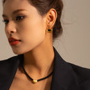 Uworld 18K金色不锈钢经典埃及半圆形扇形耳环女士Bijoux Femme盛会礼物