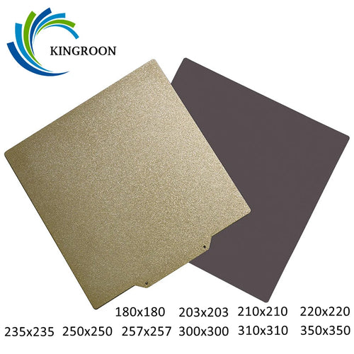 KINGROON 3D打印机热床PEI弹簧钢板180x180/235x235 PEI柔性磁性底板 适用于KP3S Ender 3 CR10 构建板