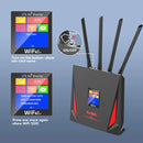 KuWfi 4G LTE Router CAT4 300Mbps Wifi Router 4G Modem with Free SIM Card RJ45 WAN LAN External Antenna Support 10 Users Connect