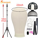 New Training Mannequin Head Canvas Block Head Display Styling Mannequin Manikin Head WigTripod Stand Free T Pins Wig Install Kit