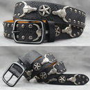 Rivet PU  Leather men's belt Fashion alloy belts Buckle luxury brand jeans belts for men business belt female belt