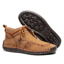 Western Chic Handmade Ankle Boots - Premium Hand-Stitched, Soft Leather, Casual Outdoor Shoes for Women - Comfortable, Durable,