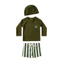 2025 Kids Boy Swimsuits Summer Sun Protection Vacation Beach Pants Long sleeve Tops with Hat Children Surfing Swim Suit 1-7T