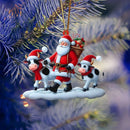 2D Christmas Tree Pendant 2D Flat Acrylic Xmas Tree Hanging Ornaments Cartoon Home Decor New Year Christmas Gifts