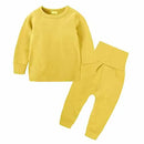 2026 New Arrivals Little Girls Clothing Tracksuit 2 Pieces Set Warm Fleece Plain Top Sweatshirt+Pants Loungewear Suit For Kids