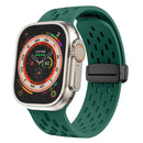 Silicone Bracelet Correa For Apple Watch Ultra band 46mm 49mm 45mm 44mm 42mm 40mm 41mm Magnetic Strap iWatch Series 10 9 8 SE 7