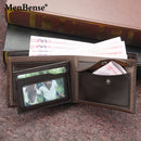 NEW Men's PU Leather Wallets Business Card Holder Premium Short Real Cowhide Wallets for Man Luxury Money Bag Coin Purse Clutch