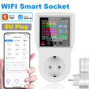 BR Plug Tuya Smart WiFi Socket Digital Current Voltmeter AC Power Meter Time Power Energy Tester Wattmeter US UK AU FR EU Plug