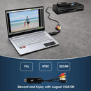 August VGB100 External USB2.0 Video Capture Card Transfer VHS Home Videos to PC/Capture Xbox 360/S-Video/Composite In
