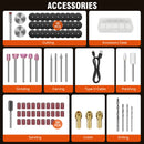DayPlus无绳旋转工具，1.5Ah 5速，LED电源多功能工具，80件配件套装，适用于雕刻、抛光、打磨、钻孔
