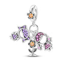 Silver Plated Boy Girl Couple Lovers Beads Charms Zirconium Dangle Fit Original Pandora Bracelet Necklace Jewelry Women