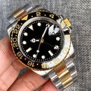 Tandorio Yellow Gold NH34AA GMT Mechanical Men Watch 24 hours Gold Ceramic Insert 20bar Waterproof Luxury Diver Clock Rejor 40mm
