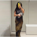 Vintage Floral Printed Midi Dress Women Backless Satin Halter Cutout Bodycon Split Hem Party Dresses 2026 Summer Elegant Gown