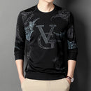 New Men's Casual Long Sleeved Round Neck Printed T-shirt Thin Summer Comfortable Fashion Casual New Arrivals Street Style Top