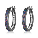 CiNily White Fire Opal Hoop Earrings With Stone Silver Plated Small Round Circle Chic Summer Punk Jewelry Best Gifts for Woman