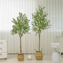 Artificial Olive Tree 4/5/6 FT Tall Artificial Plant With Fruit Halloween Christmas Decorations Olive Tree with Pot Room Decor