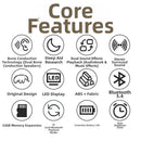 Bluetooth 5.4 Under Pillow Bluetooth Speaker Sleep Aid Bone Conduction Sound Machine TF Card Support Ultra-Thin