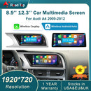 RoadTop 12.3 Inch Wireless CarPlay Multimedia Ultra-thin Screen Android Auto For Audi A4 2009-2012 Airplay Autolink Function