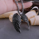 Stainless Steel Classic Angel Wings Necklace Men's Fashion Animal Boutique Handmade Hip Hop Pendant Jewelry Gift DropShipping