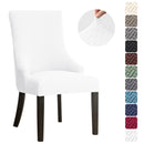 1PC Stretch Dining Chair Cover Jacquard Spandex Chair Slipcovers Elastic High Back Sloping Armchairs Cover for Hotel Kitchen