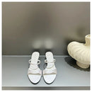 The 'Soleil' Square-Toe Silk Sandals