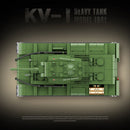 军事世界大战俄罗斯T-34 KV-1重型坦克积木二战美国M4A3谢尔曼斯图尔特坦克技术砖块儿童玩具
